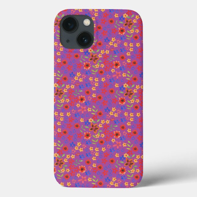 Retro Floral Print on Magenta Case-Mate iPad Case (Back)