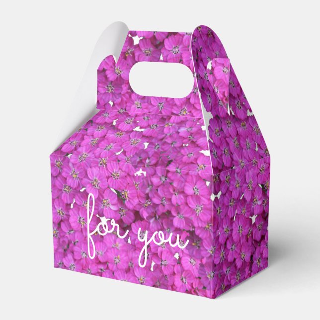 Retro Floral Purple Design Favor Boxes (Front Side)