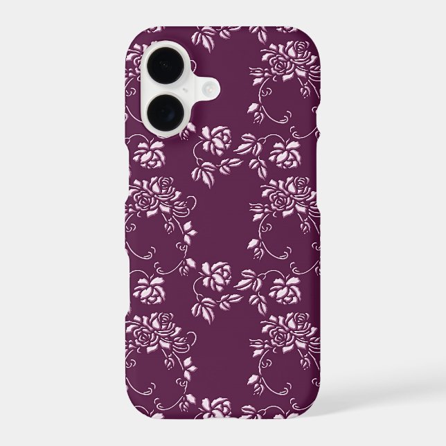 retro floral purple pattern iphone case (Back)