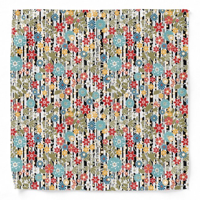 Retro, floral retro bandana (Front)