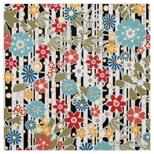 Retro, floral retro fabric