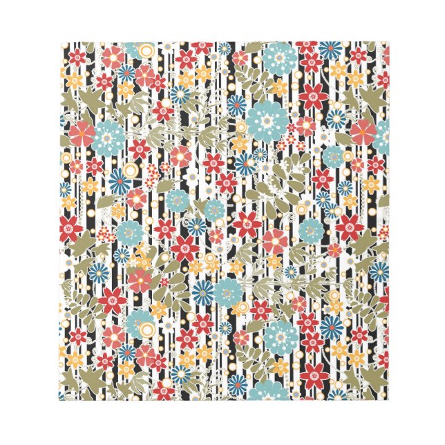 Retro, floral retro notepad (Front)