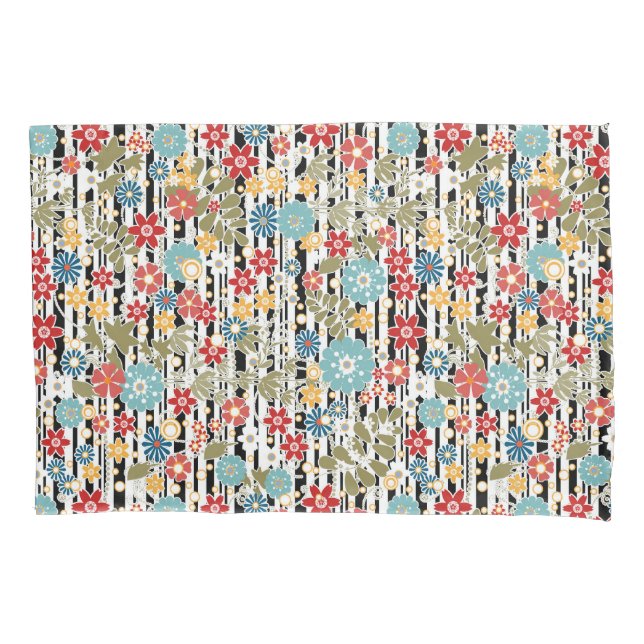 Retro, floral retro  pillow case (Front)