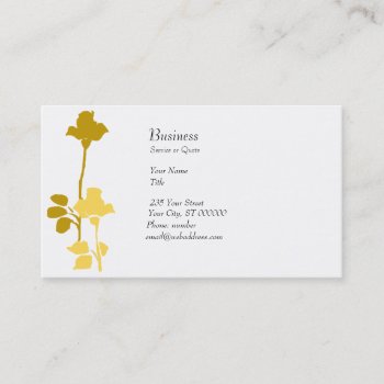 Retro Floral Roses Profile Card Modern Golden by 911business at Zazzle