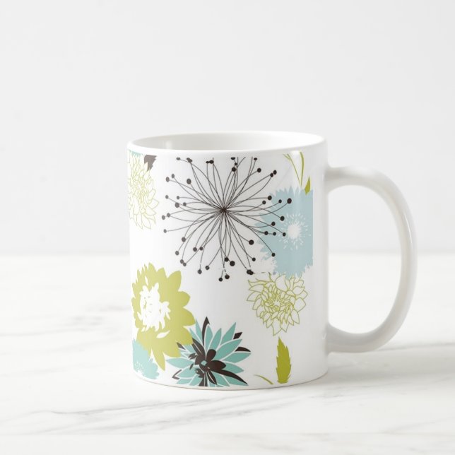 Retro Floral Seamless Coffee Mug (Right)