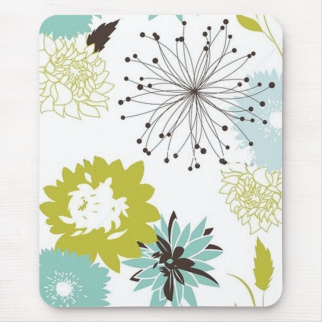 Retro Floral Seamless Mouse Pad (Front)