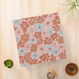 Retro Floral Seamless Pattern 3 Ring Binder