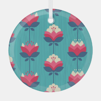 Retro floral seamless pattern. glass ornament