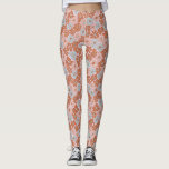 Retro Floral Seamless Pattern Leggings<br><div class="desc">Playful seamless retro floral pattern featuring bold flowers in shades of orange,  peach,  and blue on a light pink background,  perfect for vintage-inspired designs.</div>
