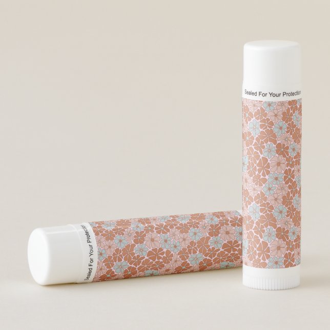 Retro Floral Seamless Pattern Lip Balm (Front)