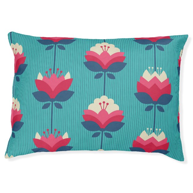 Retro floral seamless pattern. pet bed (Front)