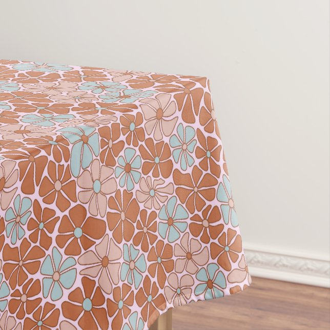 Retro Floral Seamless Pattern Tablecloth (In Situ)