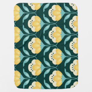 Retro Floral Seamless Vintage Pattern Baby Blanket