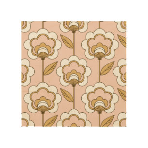 Retro floral: seamless vintage pattern. wood wall art