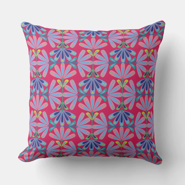 Retro Floral Series 01 Throw Pillow (Front)
