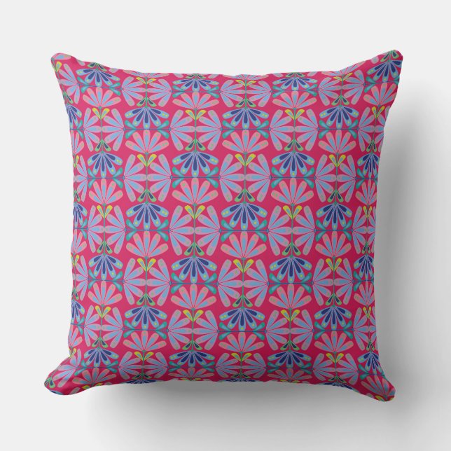Retro Floral Series Throw Pillow (Front)