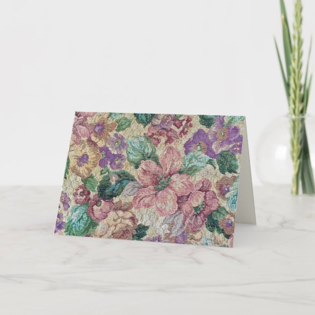 retro floral tapestry birthday card (Front)