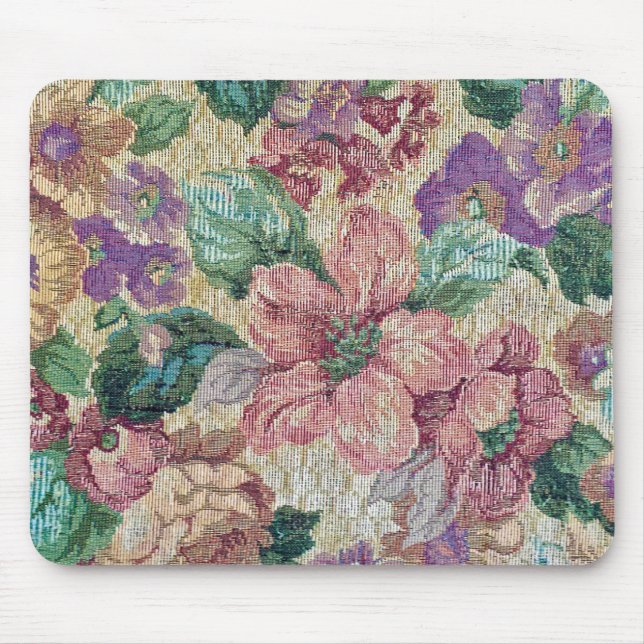 retro floral tapestry mouse pad (Front)