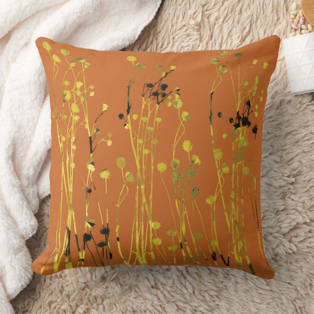 Retro Floral Throw Pillow (Blanket)