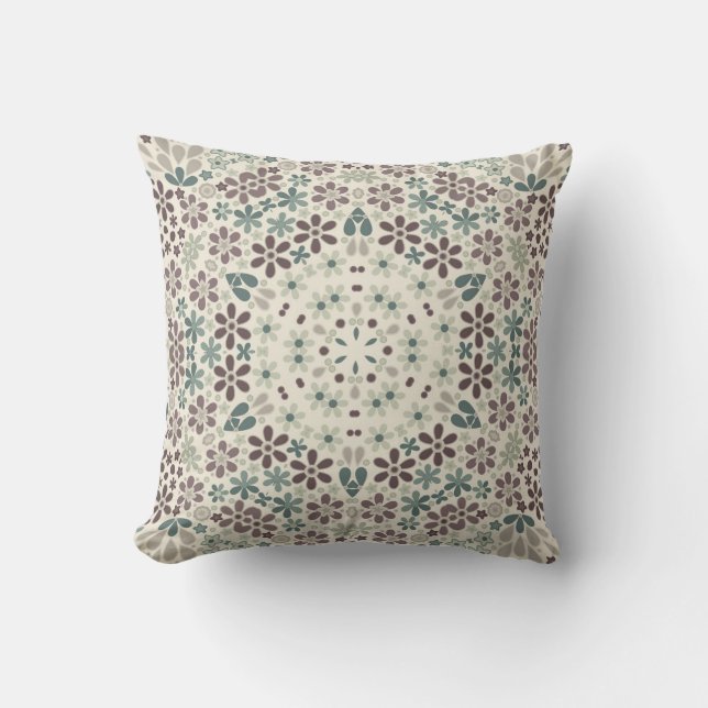 Retro, floral throw pillow (Front)