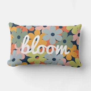 Retro Floral Throw Pillow for Girls Room