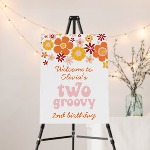 Retro Floral two groovy 2nd birthday Foam Board