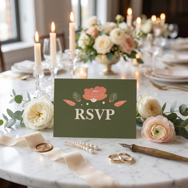 Retro Floral Vintage Garden RSVP Card (Creator Uploaded)
