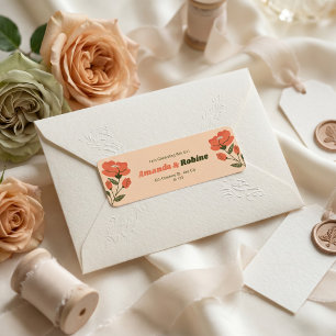 Retro Floral Vintage Garden Wedding Label