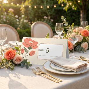 Retro Floral Vintage Garden Wedding Place Card