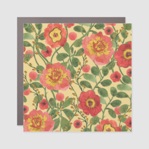 Retro Floral Watercolor: Timeless Elegance Car Magnet