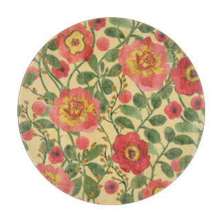 Retro Floral Watercolor: Timeless Elegance Cutting Board