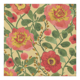 Retro Floral Watercolor: Timeless Elegance Faux Canvas Print
