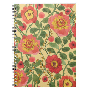Retro Floral Watercolor: Timeless Elegance Notebook