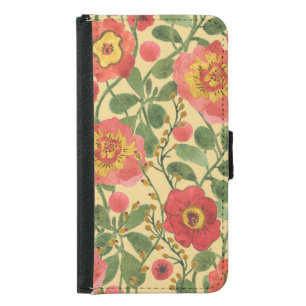 Retro Floral Watercolor: Timeless Elegance Samsung Galaxy S5 Wallet Case