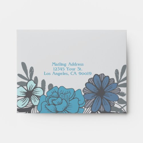 Retro Floral Wedding Response Envelope