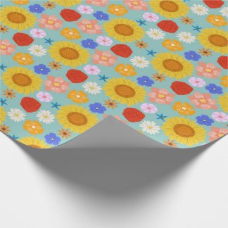 Retro Floral Wrapping Paper