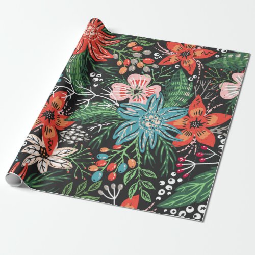 Retro Floral Wrapping Paper