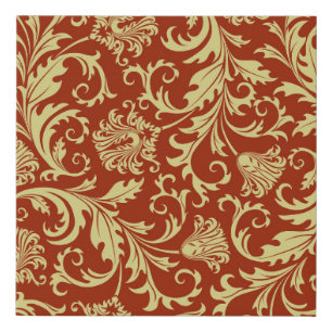 Retro florals: vintage pattern background. faux canvas print