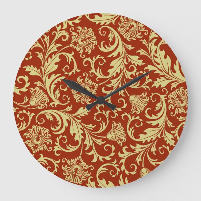 Retro florals: vintage pattern background. large clock (Front)