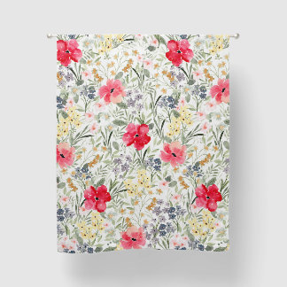 Retro florals Watercolor Summer Blackout Curtains