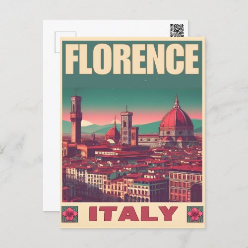 Retro Florence firenze italy travel gifts Postcard