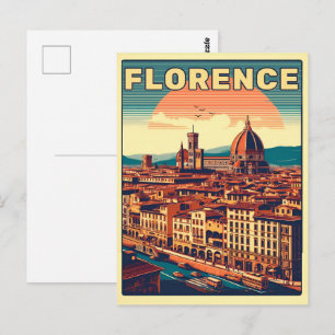 Retro Florence, firenze italy travel gifts Postcard