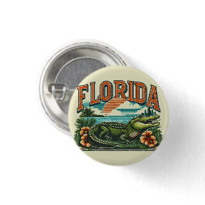 Retro Florida Alligator Button