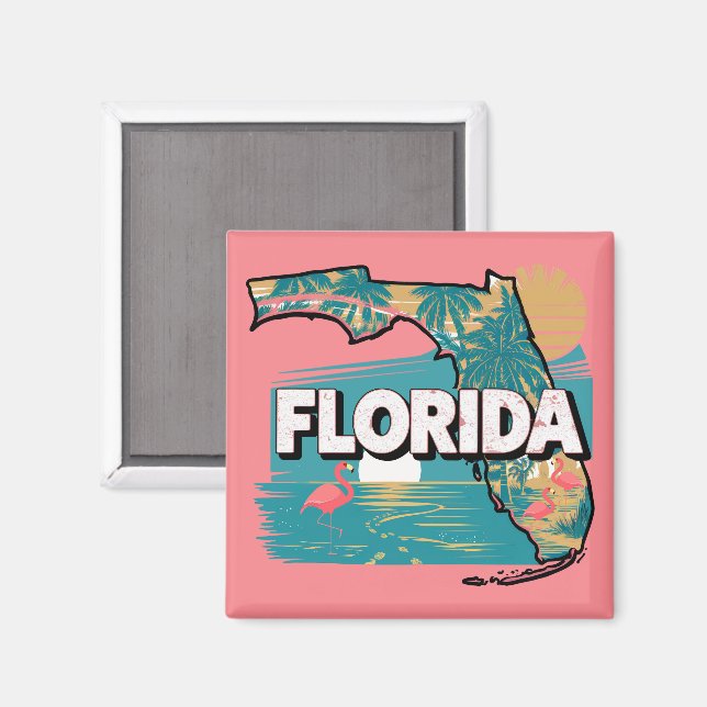 Retro Florida Silhouette  Magnet (Front/Back)
