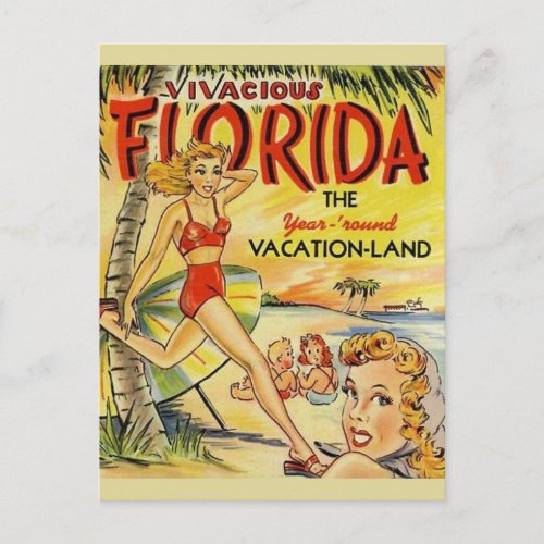 Retro Florida Vacation Postcard