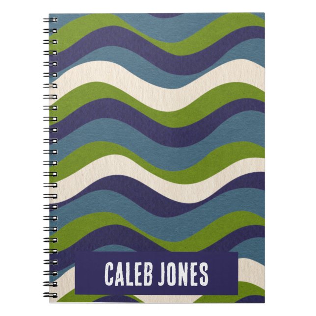 Retro flow abstract ,Writing Journal, Notebook (Front)