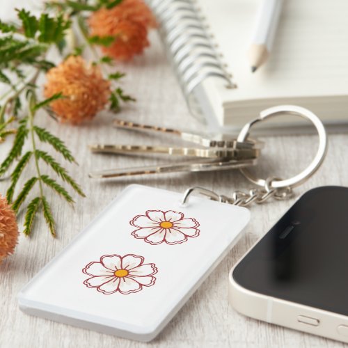 Retro Flower Acrylic Keychain