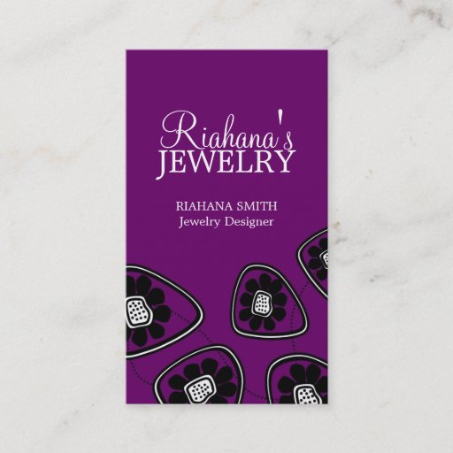 Customizable Retro Flower Business Cards
