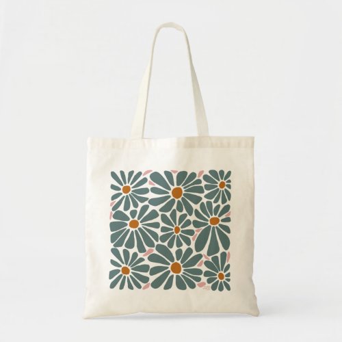 Retro Flower by Mossy Moose Prints Tote Bag