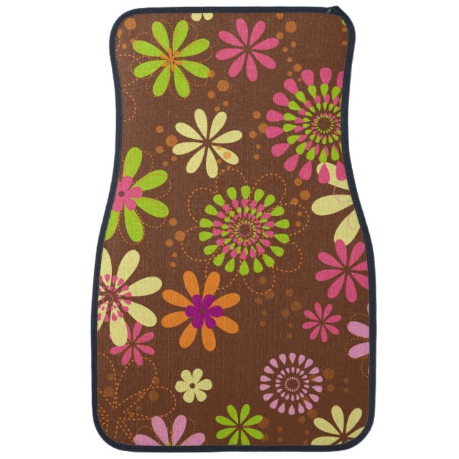 Retro Flower Car Mats (Front)